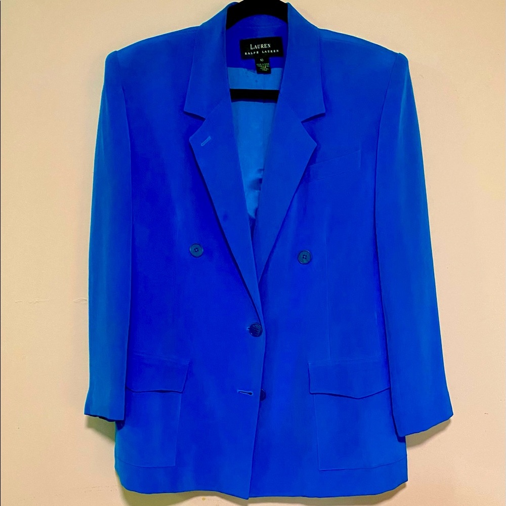 Striking Azure Blue Ralph Lauren Silk Sport Coat